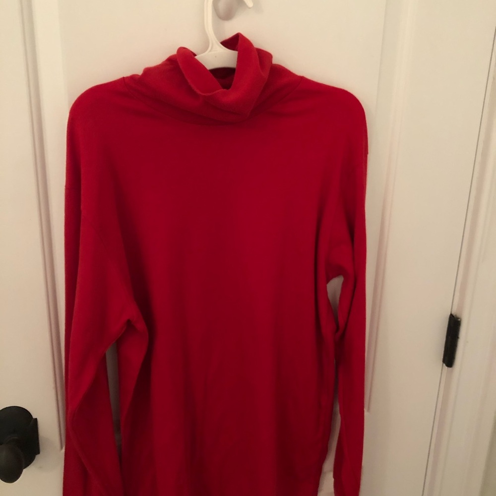 Red turtle neck